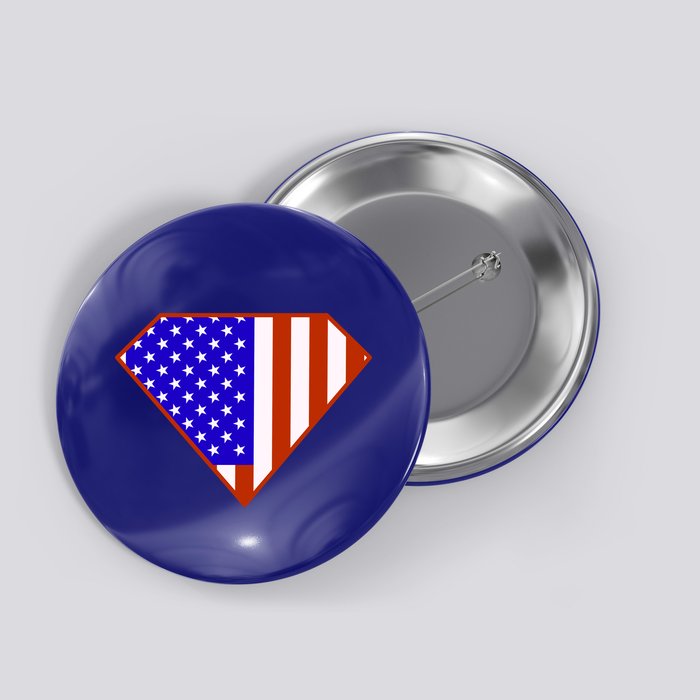 Superhero American Hero Flag Button