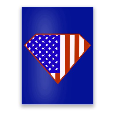 Superhero American Hero Flag Poster