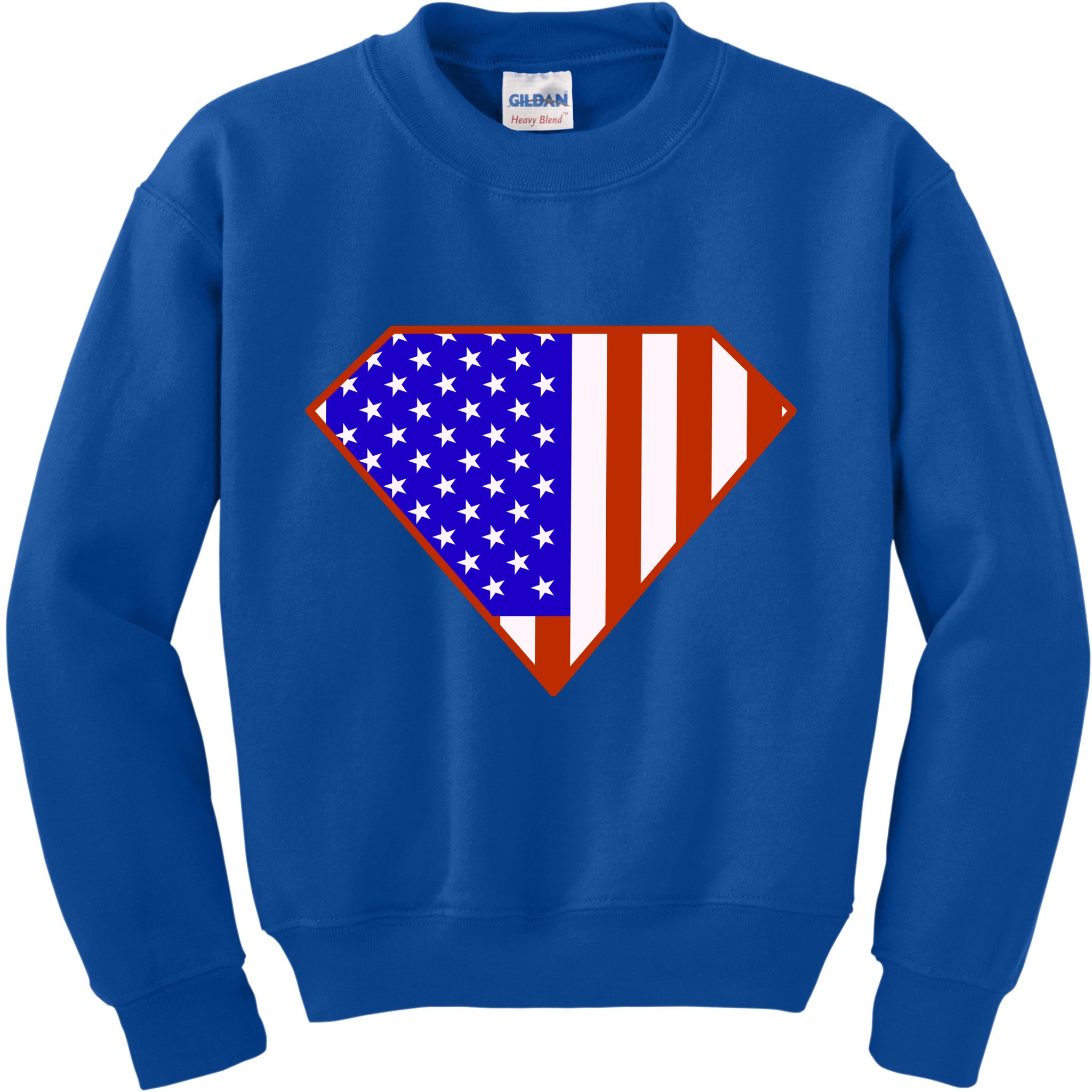 Superhero American Hero Flag Kids Sweatshirt