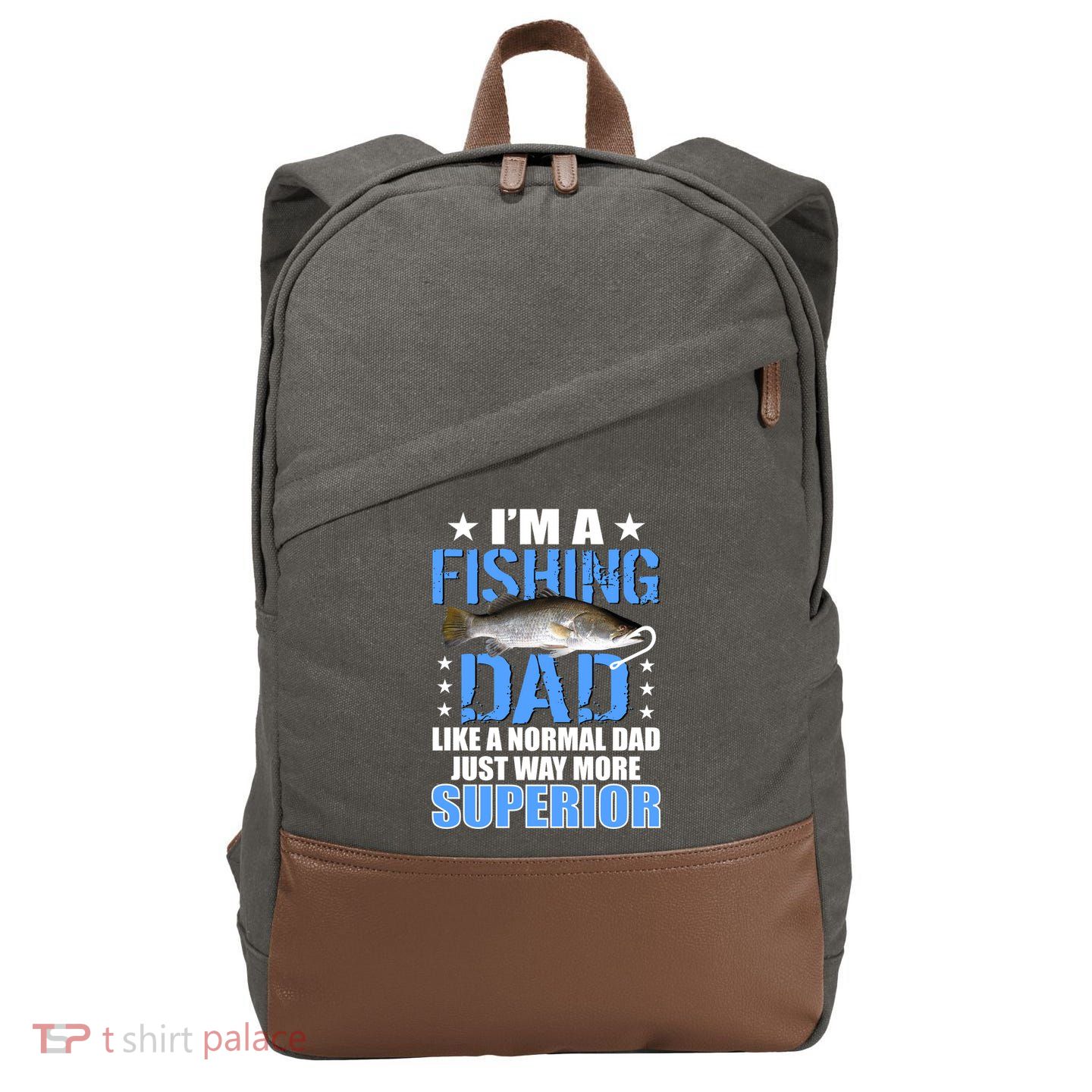 Superior Fishing Dad Cotton Canvas Backpack