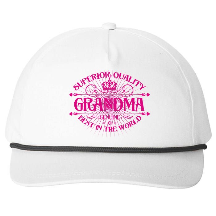 Superior Quality Grandma Best In The World Snapback Five-Panel Rope Hat