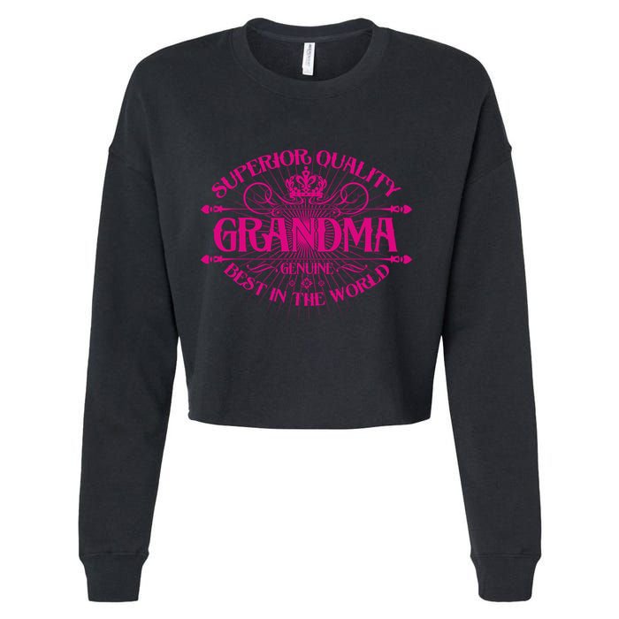 Superior Quality Grandma Best In The World Cropped Pullover Crew