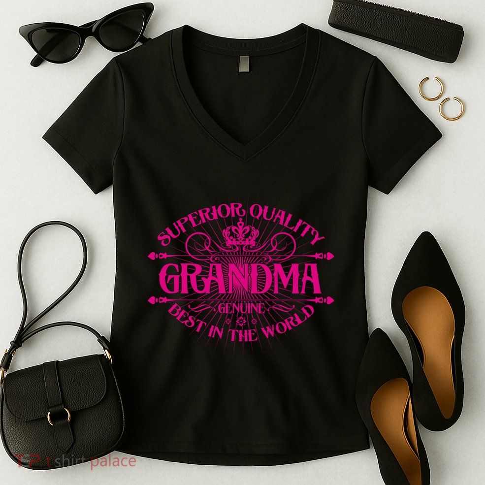 Superior Quality Grandma Best In The World Women's V-Neck T-Shirt