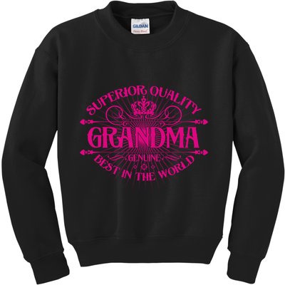 Superior Quality Grandma Best In The World Kids Sweatshirt