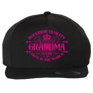 Superior Quality Grandma Best In The World Wool Snapback Cap