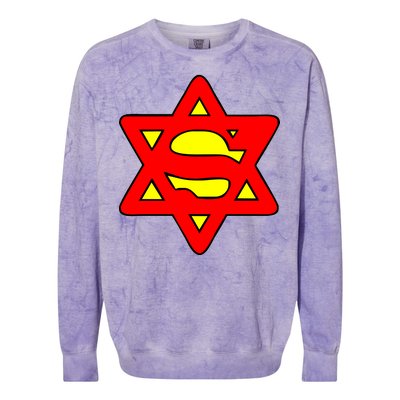 Superjew Super Jew Logo Colorblast Crewneck Sweatshirt