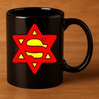 Superjew Super Jew Logo 11oz C Handle Ceramic Mug
