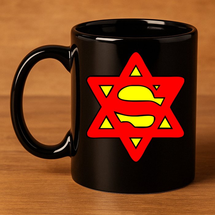 Superjew Super Jew Logo 11oz C Handle Ceramic Mug
