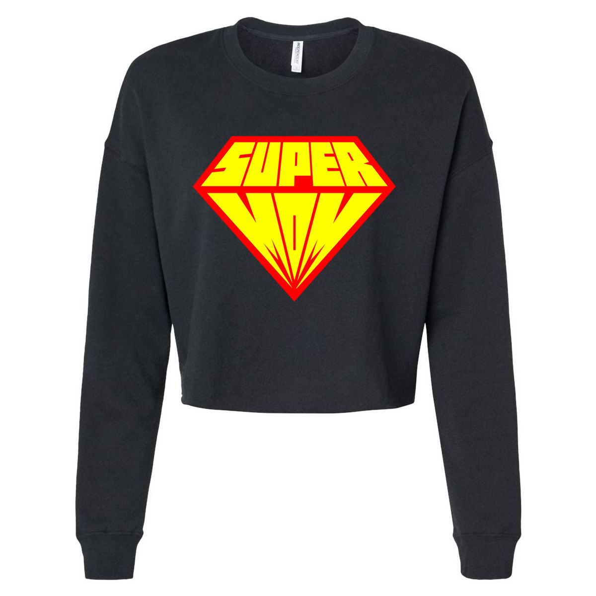 Supermom Super Mom Crest Cropped Pullover Crew