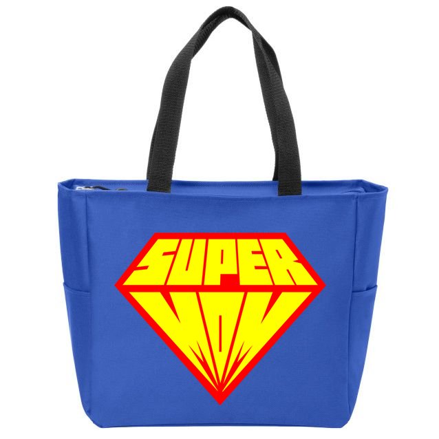 Supermom Super Mom Crest Zip Tote Bag