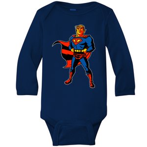 Supertrump Super Donald Trump President 2020 Baby Long Sleeve Bodysuit