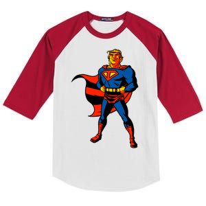 Supertrump Super Donald Trump President 2020 Kids Colorblock Raglan Jersey