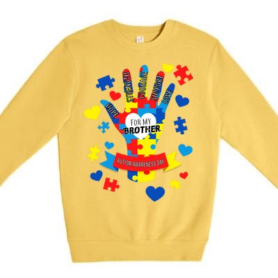 Support Autism Awareness Day For My Brother Premium Crewneck Sweatshirt