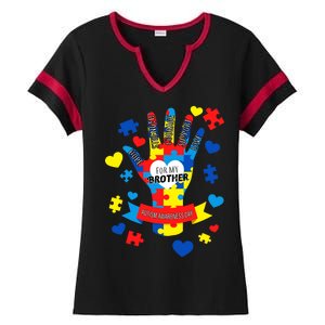 Support Autism Awareness Day For My Brother Ladies Halftime Notch Neck Tee