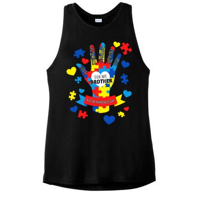 Support Autism Awareness Day For My Brother Ladies PosiCharge Tri-Blend Wicking Tank