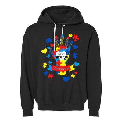 Support Autism Awareness Day For My Brother Garment-Dyed Fleece Hoodie