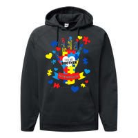 Support Autism Awareness Day For My Brother Performance Fleece Hoodie