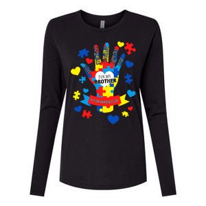 Support Autism Awareness Day For My Brother Womens Cotton Relaxed Long Sleeve T-Shirt