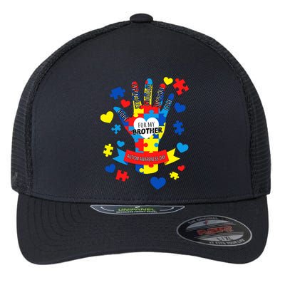 Support Autism Awareness Day For My Brother Flexfit Unipanel Trucker Cap