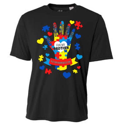 Support Autism Awareness Day For My Brother Cooling Performance Crew T-Shirt