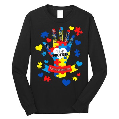 Support Autism Awareness Day For My Brother Long Sleeve Shirt