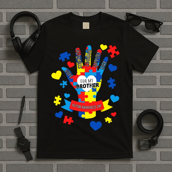 Support Autism Awareness Day For My Brother T-Shirt