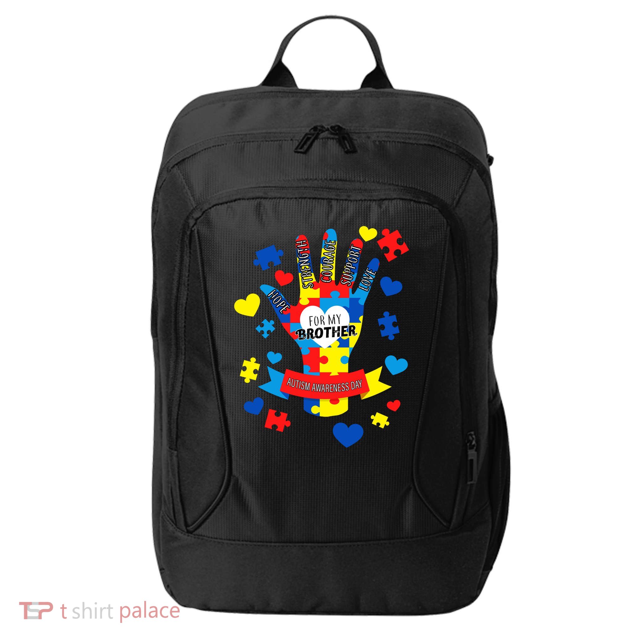 Support Autism Awareness Day For My Brother City Backpack
