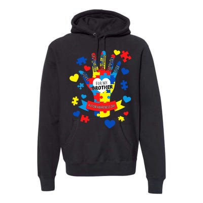 Support Autism Awareness Day For My Brother Premium Hoodie