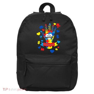 Support Autism Awareness Day For My Brother 16 in Basic Backpack