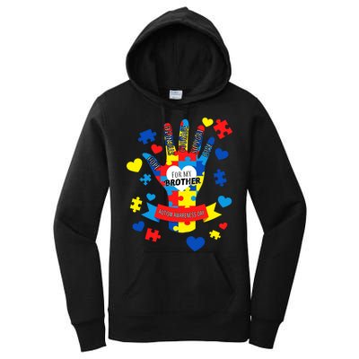 Support Autism Awareness Day For My Brother Women's Pullover Hoodie