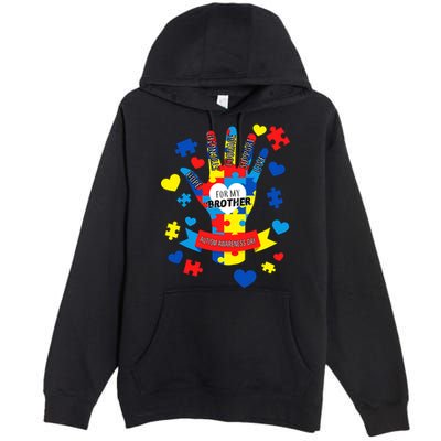 Support Autism Awareness Day For My Brother Premium Pullover Hoodie