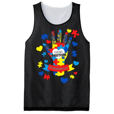 Support Autism Awareness Day For My Brother Mesh Reversible Basketball Jersey Tank