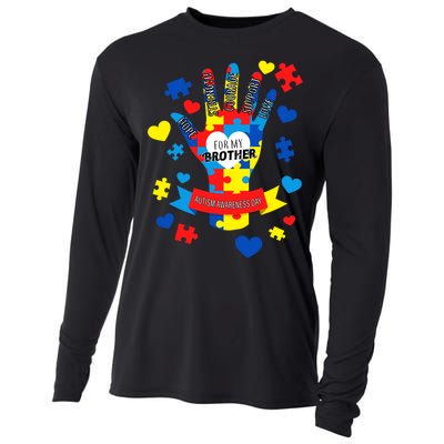 Support Autism Awareness Day For My Brother Cooling Performance Long Sleeve Crew