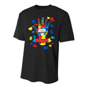 Support Autism Awareness Day For My Brother Youth Performance Sprint T-Shirt