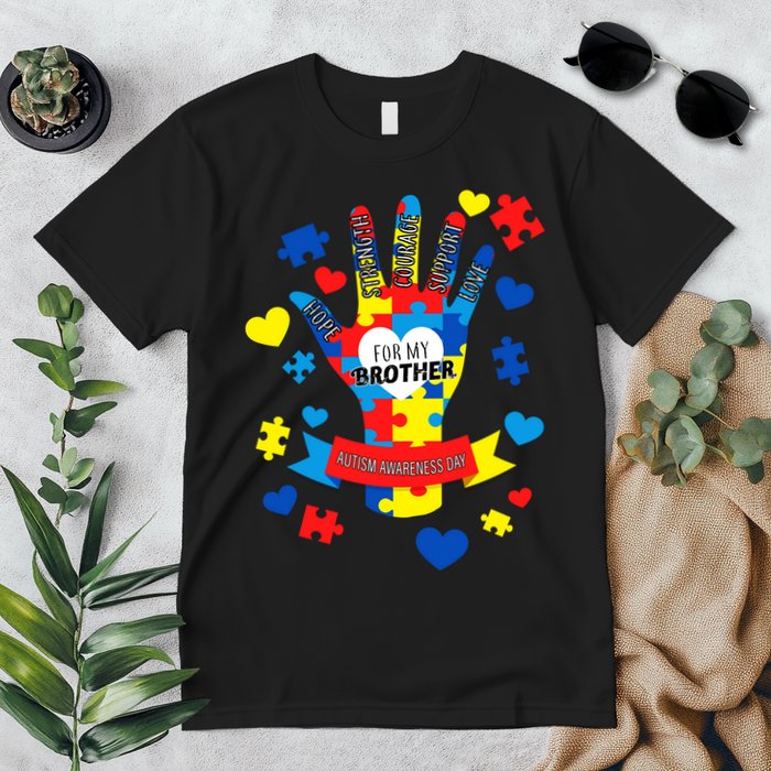 Support Autism Awareness Day For My Brother Premium T-Shirt