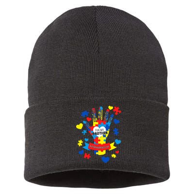 Support Autism Awareness Day For My Brother Sustainable Knit Beanie
