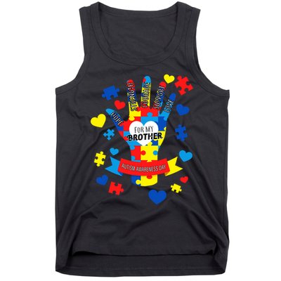 Support Autism Awareness Day For My Brother Tank Top