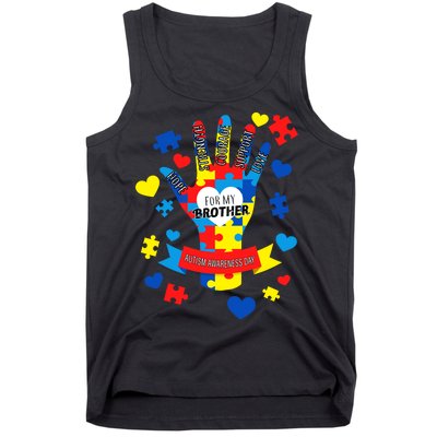 Support Autism Awareness Day For My Brother Tank Top