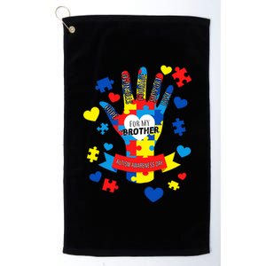 Support Autism Awareness Day For My Brother Platinum Collection Golf Towel