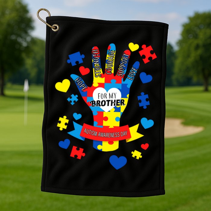 Support Autism Awareness Day For My Brother Golf Towel
