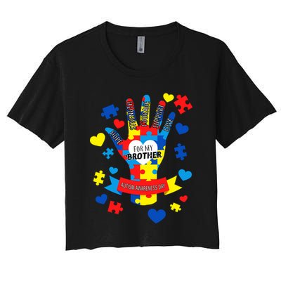 Support Autism Awareness Day For My Brother Crop Top