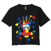 Support Autism Awareness Day For My Brother Women's Crop Top Tee