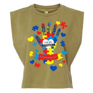 Support Autism Awareness Day For My Brother Garment-Dyed Women's Muscle Tee