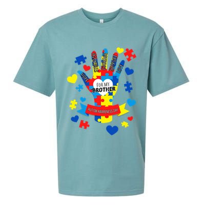 Support Autism Awareness Day For My Brother Sueded Cloud Jersey T-Shirt