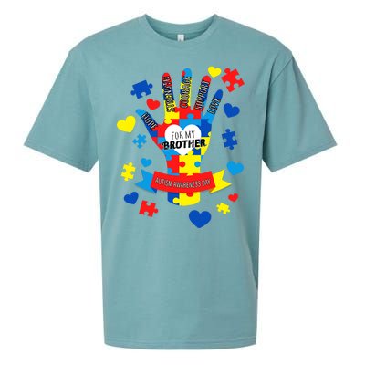 Support Autism Awareness Day For My Brother Sueded Cloud Jersey T-Shirt