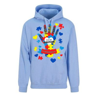 Support Autism Awareness Day For My Brother Unisex Surf Hoodie