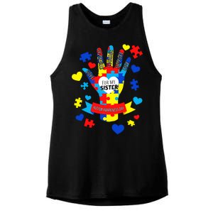 Support Autism Awareness Day For My Sister Ladies PosiCharge Tri-Blend Wicking Tank