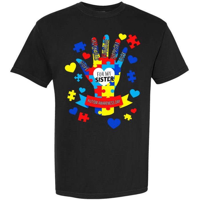 Support Autism Awareness Day For My Sister Garment-Dyed Heavyweight T-Shirt
