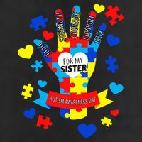 Support Autism Awareness Day For My Sister Garment-Dyed Heavyweight T-Shirt