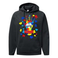 Support Autism Awareness Day For My Sister Performance Fleece Hoodie